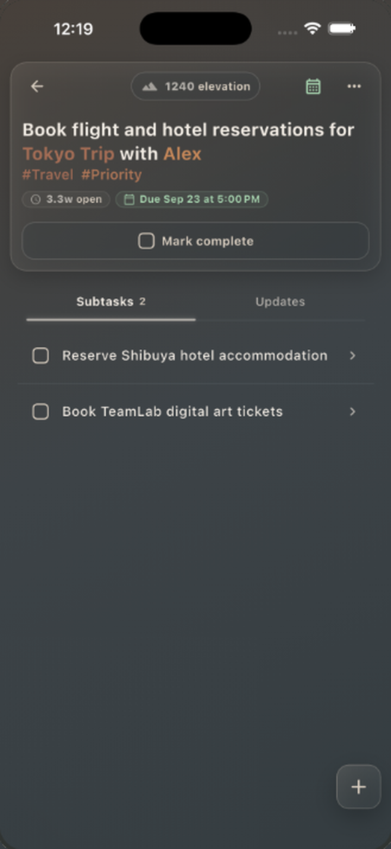 Subtasks & Detail View