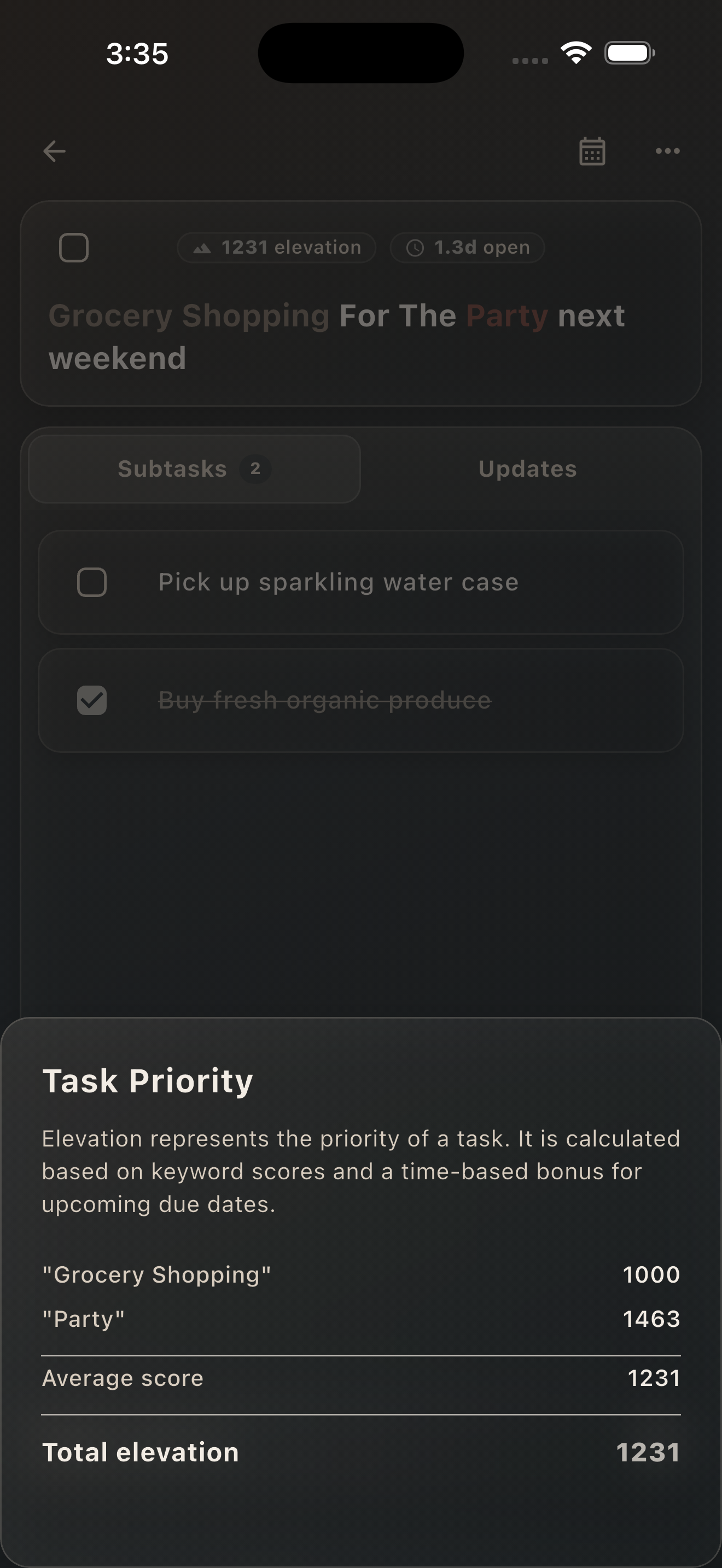 Task Priority & Elevation Breakdown